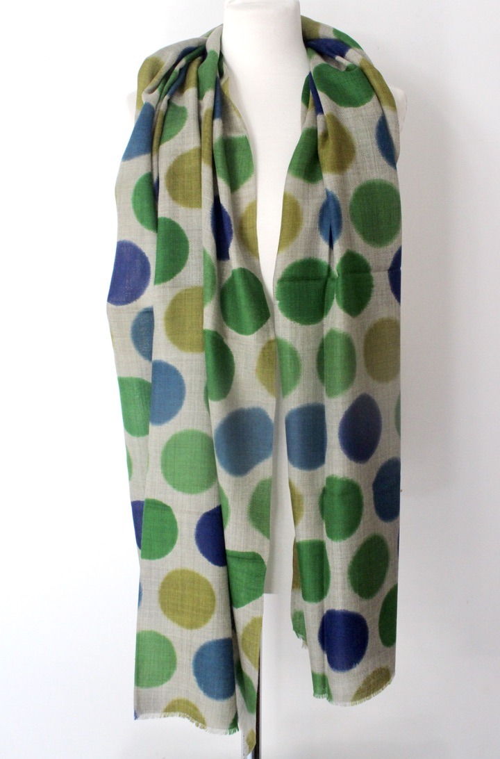 Dot TD royal blue grass green curry S066D