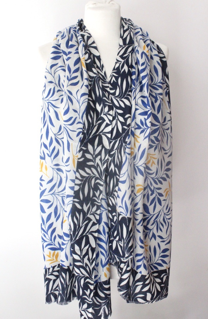olive leaf white royal blue yellow navy S071B