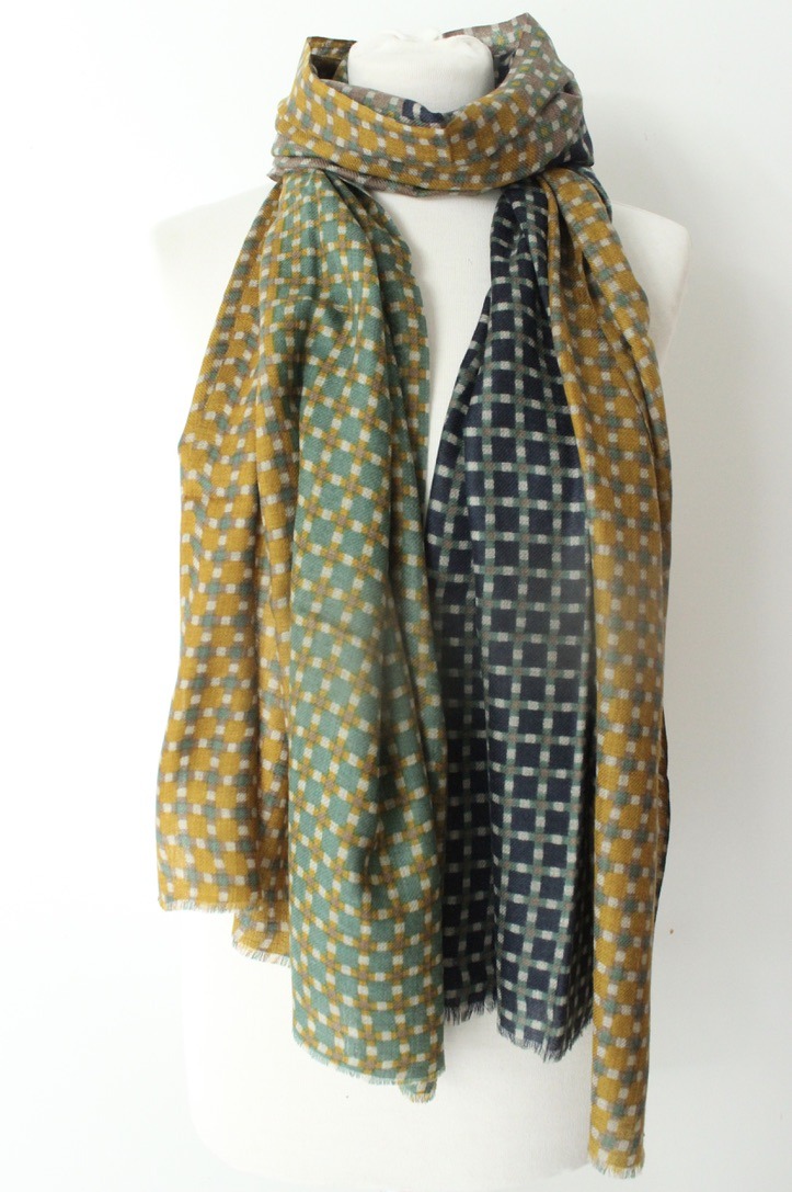 Patchwork TD curry taupe seagreen navy S074R