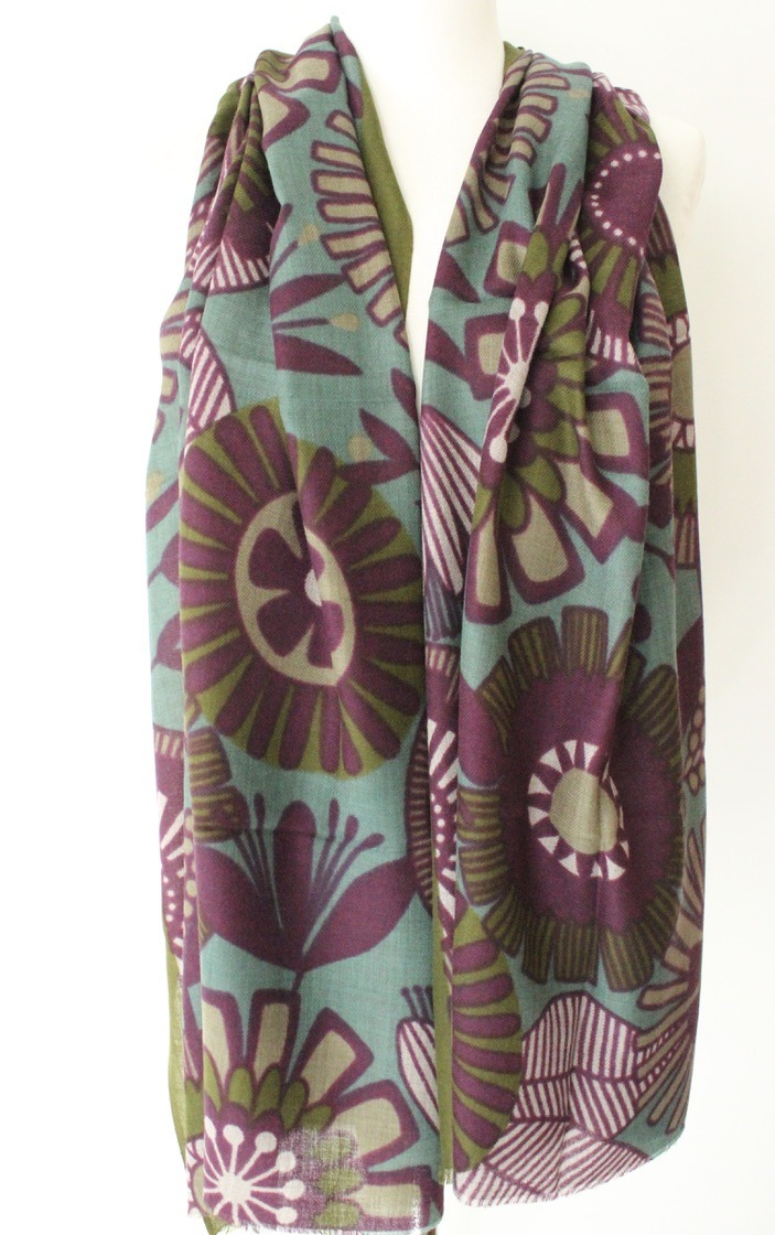 wheel flower TD navy seagreen purple S077H