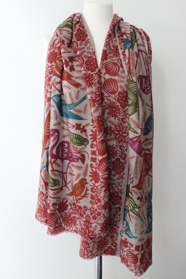 birds TD red olive green rama fuchsia S075K