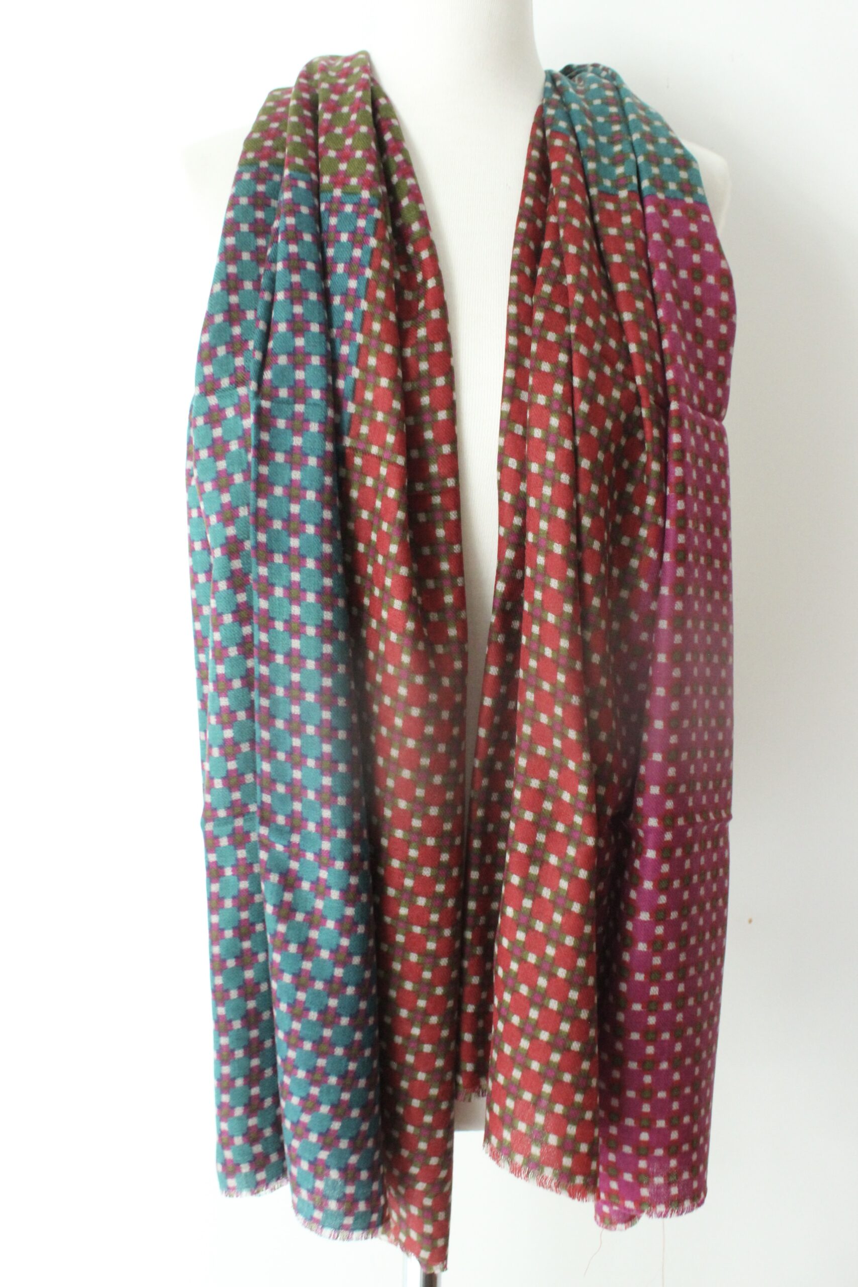 Patchwork TD red olivegreen petrol fuchsia S074K